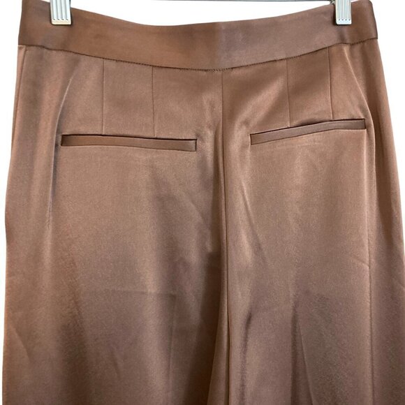 BABATON X ARITZIA Pleated High Waisted Wide Leg Drapey Satin Pants in Saville - Picture 9 of 12